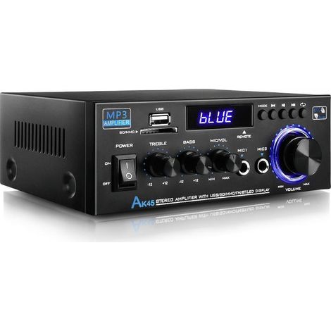 Audioverstärker, Hi-fi-verstärker, 80 W 2-kanal-stereo-verstärker, Bluetooth 5.0, 12–240 V, Lcd-display, Tragbares Fm-radio, Sd-karte/usb-eingang, Für Zuhause Oder Auto