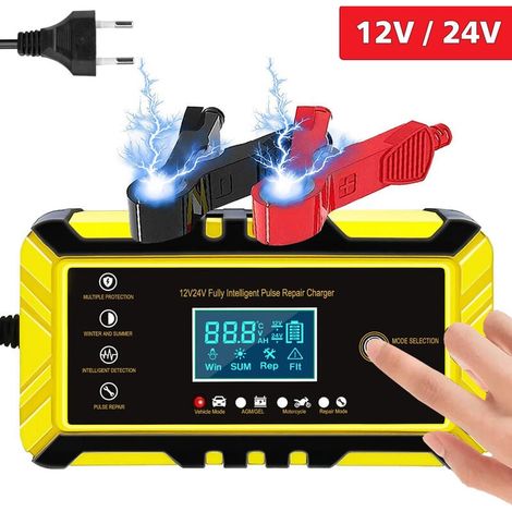 Autobatterieladegerät – 24v 12v/8a Intelligentes Batterieladegerät, Lcd-display, Batterieladegerät-wartungsgerät Mit Mehreren Schutzarten