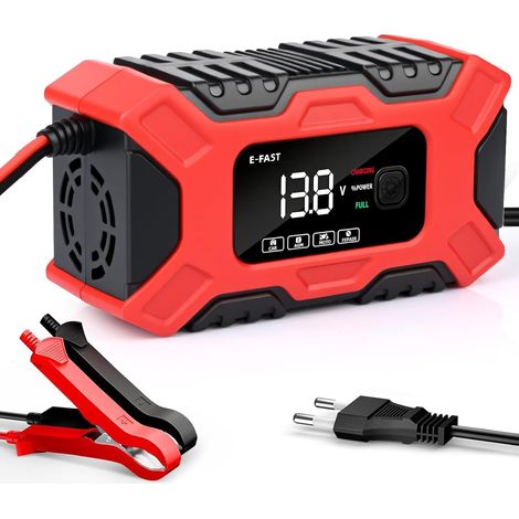 Autobatterieladegerät, 12v 6a Lifepo4 Motorradbatterieladegerät Mit Automatischer Reparatur Und Lcd-display, Intelligentes Batterieladegerät Für Agm/gel/nass/sla