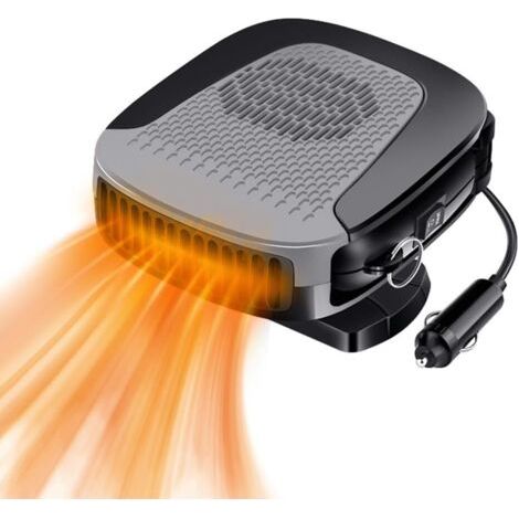 Autoventilator, Heizung Und Entfroster Mit 360° Drehbarer Basis, 12-v-zigarettenanzünder-heizung, 12-v-heizung, Zigarettenanzünder (grau)