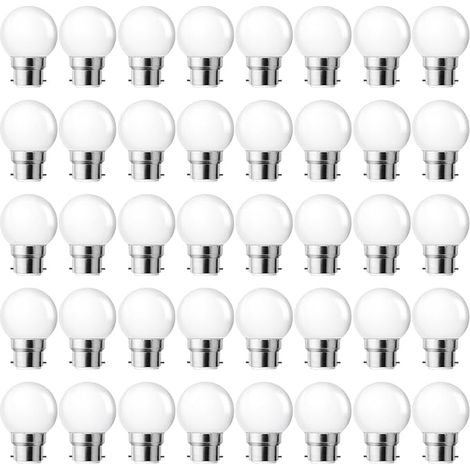 B22 3 W Bajonett-led-glühbirne, Mini Globe Golfball B22 G45 Glühbirne, Warmweiß 3000 K, 280 Lm, Nicht Dimmbar, 40 Stück [energieklasse G]