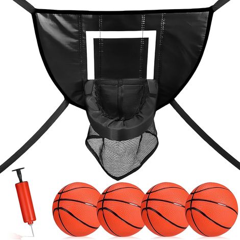 Basketballkorb Für Trampolin: Abreißkante Für Tauchtrampolin, Mini-basketballkorb Für Den Außenbereich Mit 4 Mini-basketbällen Und Pumpe, Universeller Basketballkorb Für Kinder Und