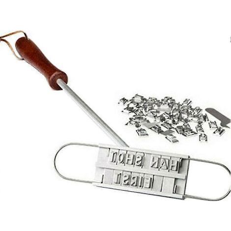 Bedruckter Grillstempel Mit Holzgriff. Diy-markierungswerkzeug Für Fleisch Und Steak