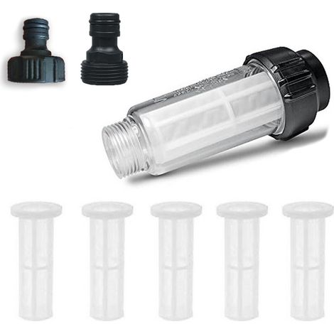 Bewässerungsschlauchfilter, 3/4-zoll-wasserfilter Für Hochdruckreiniger Mit 5 Filtereinsätzen Und 2 Schnelladaptern, Bewässerungsfilter Für Gartenschlauch, Gartenpumpe