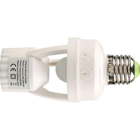 Bewegungsmelder-fassung, E27-lampenfassung Mit E27-bewegungsmelder-glühbirne, 10–300 Sekunden Verzögerung, 100–240 V, Bewegungsmelder-fassung, Smart-home-beleuchtung