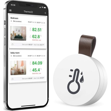 Bluetooth-raumthermometer-hygrometer, Mini-raumthermometer, Temperaturüberwachungssensor Für Ios Android