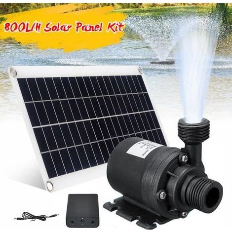 Bürstenlose Solarpumpe 800 L/h 50 W + 43×20 Cm Panel – Extrem Leise, Förderhöhe 5 M, Für Gartenteichbrunnen