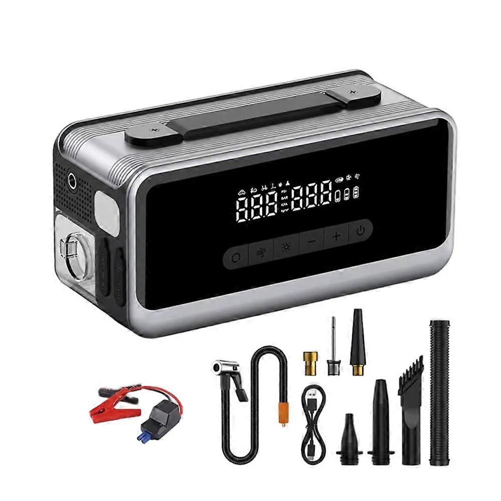 Démarreur De Voiture Avec Pompe À Air 180 Psi Et Souffleur D'Air, Gonfleur De Pneus 8 En 1 Avec Lampe De Secours Led