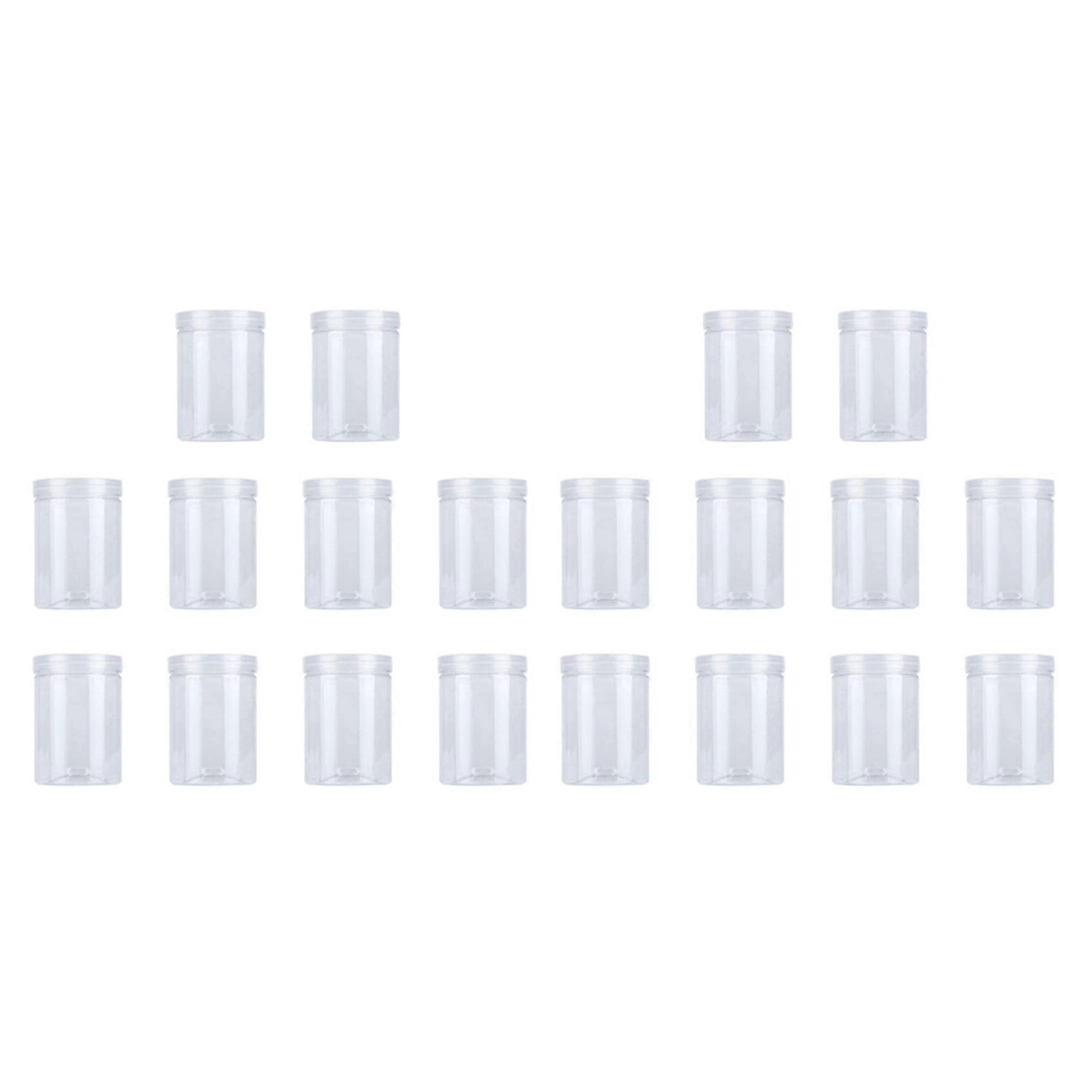 Lot De 20 Bocaux Alimentaires De 500 Ml En Plastique Transparent Hermétique, Avec Couvercle, Pour Bonbons, Biscuits, Thé Parfumé, Etc.