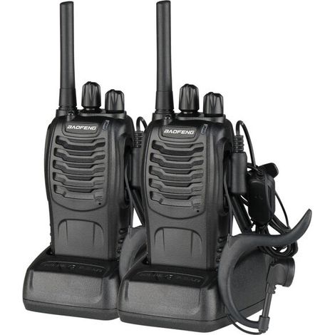 Choyclit – Walkie-talkie Bf-88e 1500 Mah – Akkulaufzeit 50 Stunden – Reichweite 1–3 Km – 16 Kanäle – Ctcss/dcs-verschlüsselungsmodus – Set Mit 2 Teilen