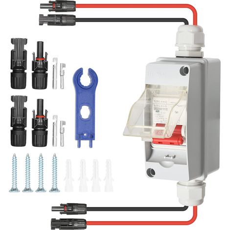 Dc-isolator, 1-strang-solar-pv-kombinationskasten, Mit 500 V 32 A 1-in-1-schutzschalter Ip66 Wasserdichter Pv-dc-leistungsschalterschalter Photovoltaik-anschlusskasten