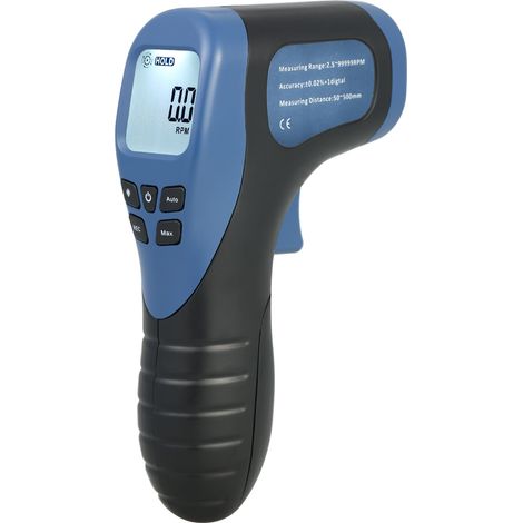 Decdeal – Berührungsloser Digitaler Drehzahlmesser 2,5–99999 U/min – Genauigkeit ±0,02 % – Messung Bei 500 Mm – Lcd-bildschirm Mit Hintergrundbeleuchtung – Automatischer Und Manueller Modus