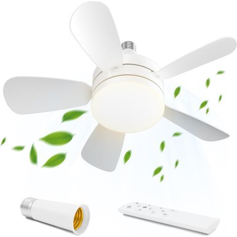 Deckenventilator Mit Integriertem Licht, Deckenlampe Mit E27-fassung, 3 Geschwindigkeiten Einstellbar Für Schlafzimmer Und Wohnzimmer
