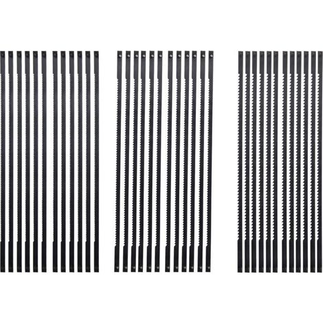 Dekupiersägeblätter, 36-teilig, Stahl, 127 Mm, Kreuzstift, 15, 18, 24 Zähne, Standard-feinschnitt