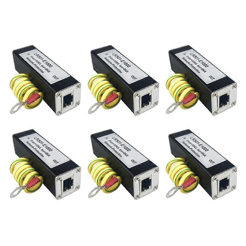 Protection Réseau Poe 1000m (6 Ports) : Protection Contre Les Surtensions Pour Moniteur Et Caméra, Port Ethernet Gigabit Rj45, Parafoudre