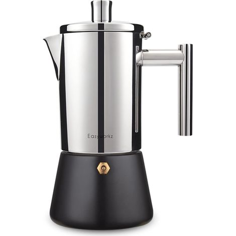 Diego Herd-espressomaschine, Edelstahl, Italienische Kaffeemaschine, Induktion, Moka-kanne, 200 Ml, 4 Tassen