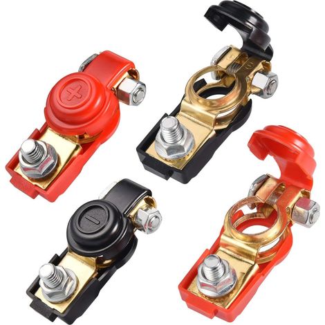 Set Mit 4 Schnellverschluss-batterieklemmen, Anschlussklemmen, 12-v-autobatterie, 12-v-/24-v-/48-v-autobatterie-schnellverbinder Für Wohnwagenbatterieanschluss, Auto