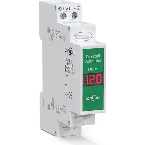 Din-schienen-spannungsmesser Dc 11–310 V, Digitales Din-schienen-voltmeter, Gleichspannungsprüfer, Din-volt-messgerät Für Pv-überwachung/batterieladung