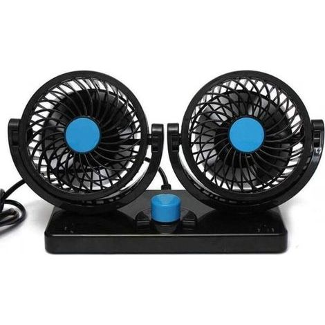Doppelkopfventilator – 360° Drehbar – Verstellbar – Für Auto – Leise – 2 Geschwindigkeiten – 12 V – Für Armaturenbrett – Elektrisch – Für Klimaanlage, Luftzirkulation Im Sommer
