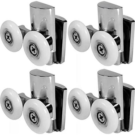 Dpzo – Duschtürrollen 23 Mm – 4er-set – Robuste Zinklegierung – Verschleißfeste Nylonräder – Für Glasschiebetüren