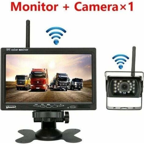 Drahtlose Fahrzeug-rückfahrkamera, 7-zoll-lcd-monitor Für Lkw, Bus, Wohnmobil, Anhänger, Bagger, 12 V–24 V, Wasserdicht, Ip67, Winkel 120