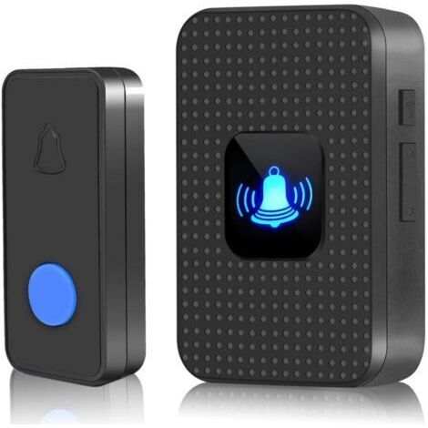 Drahtlose Türklingel, Mini-türklingel, Ip55, Für Den Außenbereich, Wasserdicht, Elektronisches Glockenspiel-set, 300 M Reichweite, 38 Melodien Auf 5 Lautstärkestufen, Blaue Led Für Den Notfall Im Home