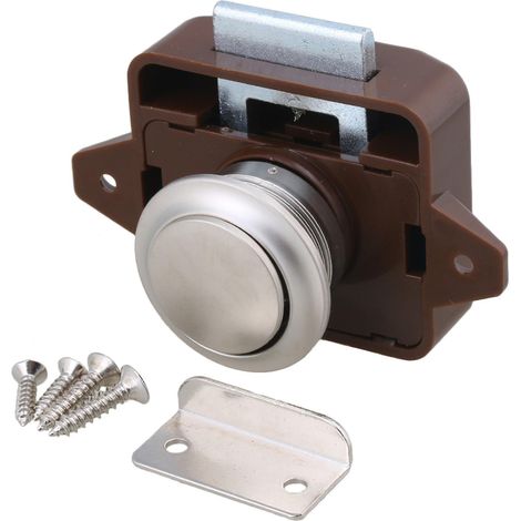 Druckknopf-schrankverriegelung Für Wohnmobil, Wohnmobil, Wohnwagen, Braun, Silber