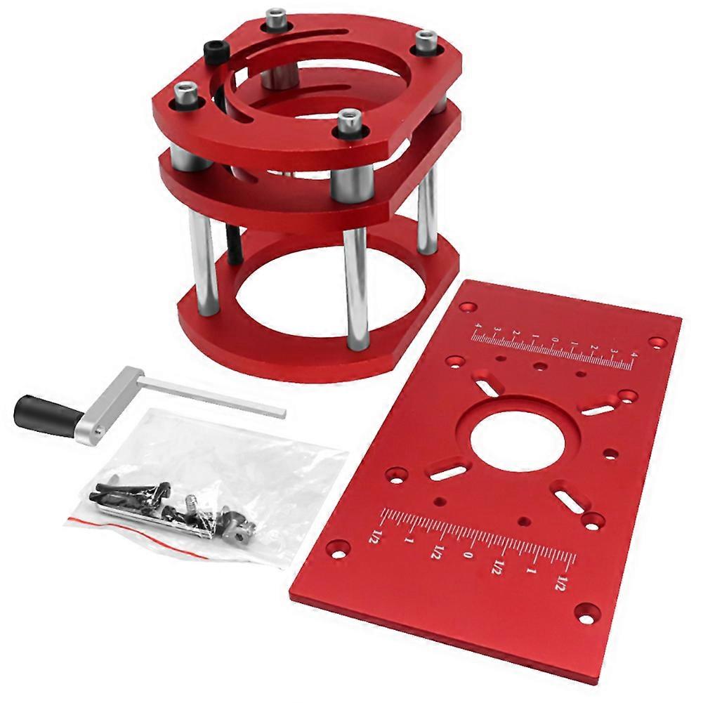 Élévateur De Défonceuse Avec Base Fixe - Plaque D'Insertion Pour Défonceuse - Base Universelle Pour Défonceuse De 65 Mm De Diamètre - Rouge
