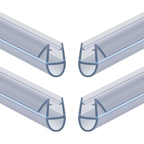 Duschabdichtung Für Glasabtrennung, 30 Cm, 4 Stück, Duschabsperrung, Duschtürdichtung Für 4–6 Mm Dickes Glas, Duschkabinen-dichtung, Faltbare Barriere, Extra Dickes Pvc (transparent)