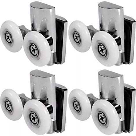 Duschtürrollen, 23 Mm Rollen Oben Oder Unten Für Badezimmerkabinen-glastür (23 Mm/2 Oben + 2 Unten)