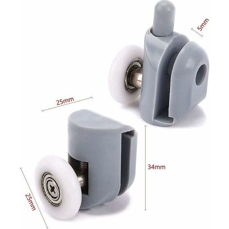 Duschtürrollen 8 Stück – Doppelrolle 25 Mm Verstellbar – Sanftes Gleiten Im Badezimmer – Rutschfest – Besitzer Und Installateure