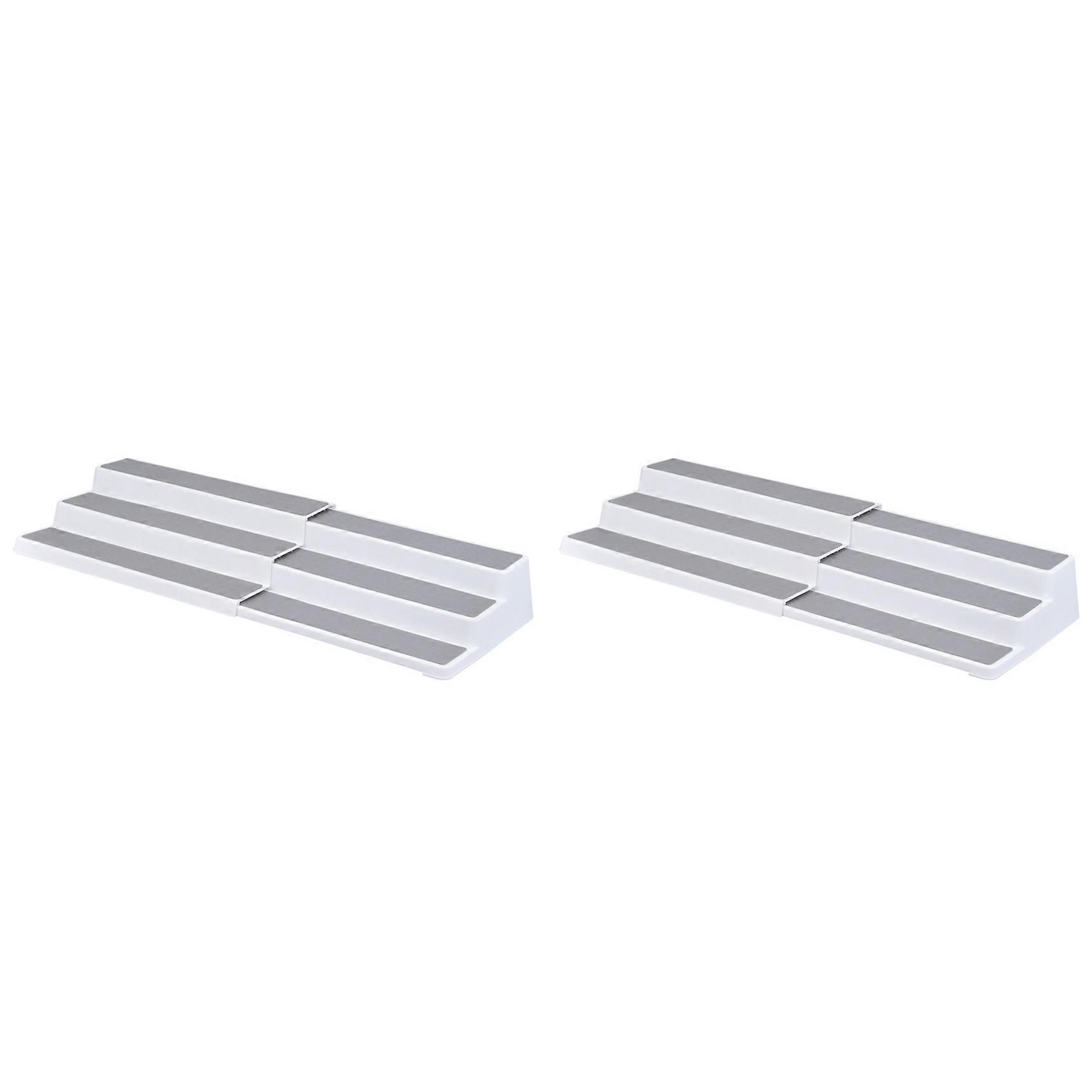 2 Étagères À Épices Extensibles À 3 Niveaux En Bambou Pour Placards, Cuisine, Garde-manger, Armoires Et Tables.