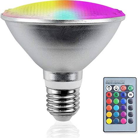 E27 Led-leuchtmittel, Rgbw Par38 Led-leuchtmittel, 20 W, E27, Dimmbar, Ip65, Außenleuchte, Strahler Mit Fernbedienung Für Urlaub, Party, Hofdekoration (20 W)