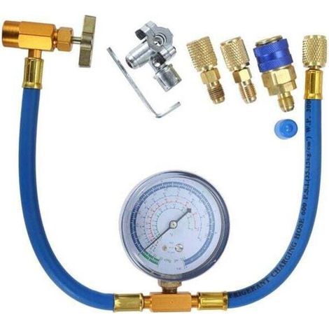 Ecleanfy – R134a Kühlschrank-ladeschlauch – 2,75 Zoll Manometer – 1/4 Zoll Anschluss Für R12/r22 – 19,68 Zoll Länge