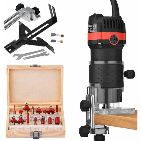 Elektrischer Trimmer Mit 30.000 U/min – 15 Hartholz-fräser – Motor Aus Reinem Kupfer – Klare Basis Für Präzision – Sauberer Schnitt Ohne Splitter