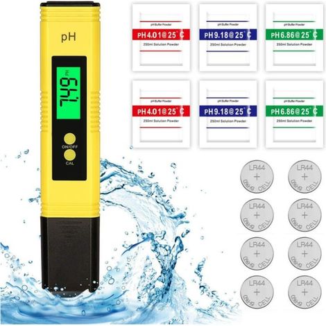 Elektronischer Ph-tester, Lcd-digital-wasserqualitätstester, Automatische Kalibrierungsfunktion Und 0,00–14,00 Tragbares Digitales Ph-messgerät, Tragbares Digitales Ph-messgerät