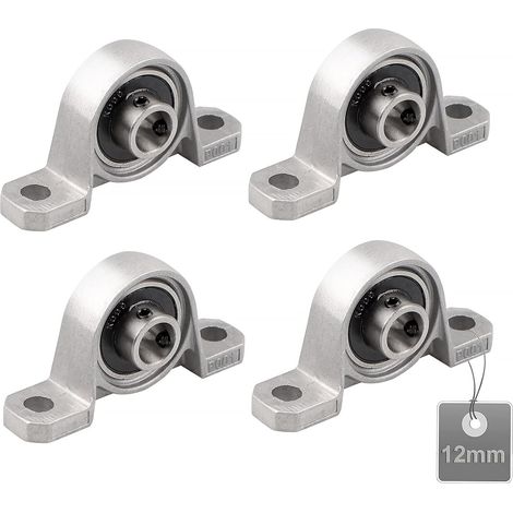 Ersandy – Satz Mit 4 12-mm-kugellagern – Zinklegierung – Einfache Installation Mit Zweilochgehäuse – Für Mechanische Geräte