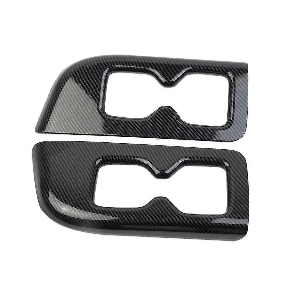 Accessoires Pour Hyundai Palisade 2019-2024 : Garniture De Porte-gobelets D'Accoudoir Central Arrière De Troisième Rangée, Panneau Intérieur En Abs Et Fibre De Carbone.