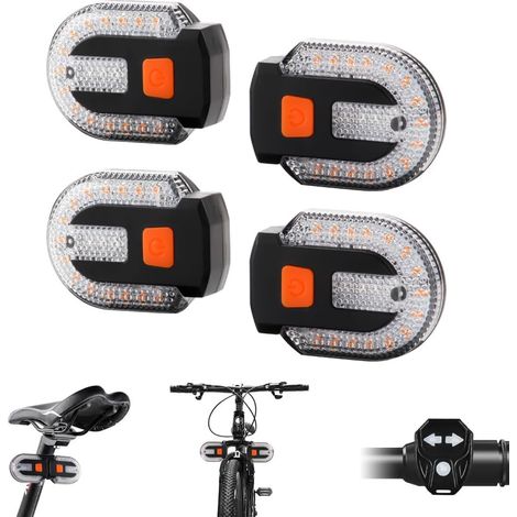 Fahrrad-rücklicht, Fernbedienung Mit Usb-ladegerät, Geteilter/integrierter Fahrrad-blinker Mit Alarm, 5 Wasserdichte Blitzlicht-modi Für Vorder- Und Rückseite Des Fahrrads (gelb Und Rot)