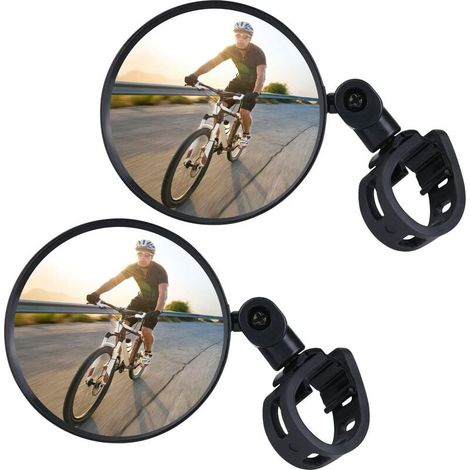 Fahrradspiegel, 2 Weitwinkel-fahrradspiegel, Um 360° Drehbar, Verstellbar, Hd-nylon-harz-fahrradspiegel Für 15–35 Mm Lenker, Sunny