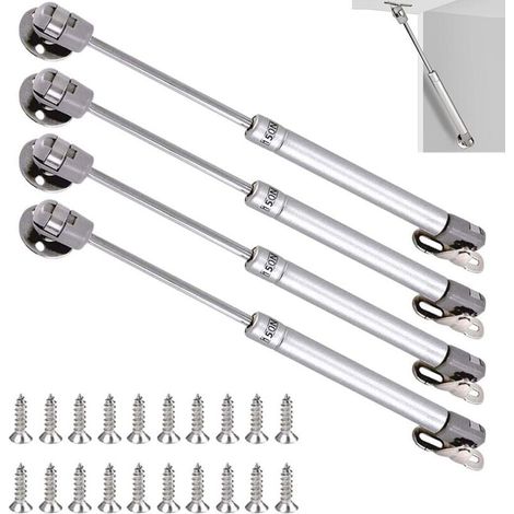Forehill – 4 Stück 150 N Gasfeder – 270 Mm Länge – Laminierter Stahl Und Abs-kunststoff – Für Holztüren Und Tv-geräte – Sichere Installation