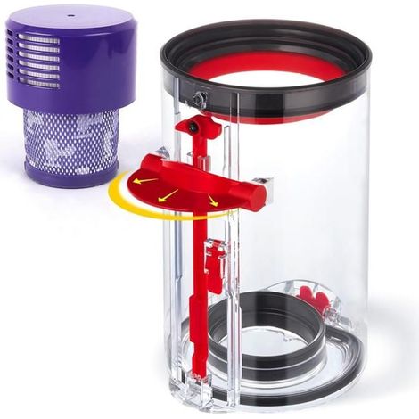 Forehill – Staubbehälter Für Dyson V10 Sv12 Staubsauger – Wasserdichter Ersatzbehälter Aus Strapazierfähigem Material – Einfaches Entleeren Mit Breiter Verriegelung