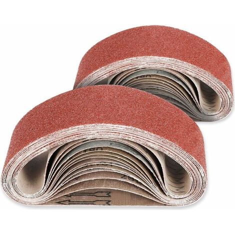 Forehill – Set Mit 26 Schleifbändern 75 X 533 Mm – Körnungssortiment 40/60/80/120/180/240 – Aluminiumoxid Zum Schleifen Von Holz Und Metall