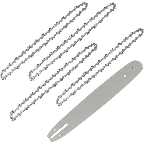 Führung Und Kette Für Kettensäge Kettenführungslänge 35 Cm Mit 4 Kettensägenketten, 52 Glieder / Mitnehmer, 3/8" Teilung, 0,05" (1,3 Mm)