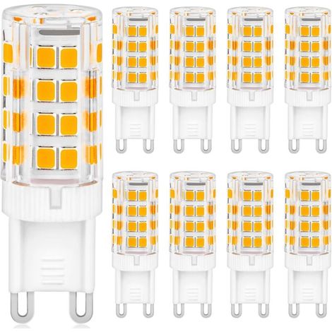 G9-led-leuchtmittel, G9, 5 W, Warmweiß, 3000 K, 500 Lm, Entspricht Einer 50-w-halogenlampe, Ac 85–265 V, Dimmbar, Flimmerfreie Glühbirnen Für Schlafzimmer, Wohnzimmer, Küche, Garten, 8er-pack [energie