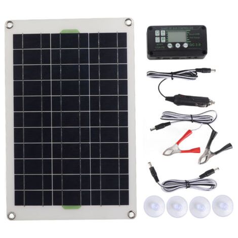 Garryfizh Solarpanel-ladegerät, Monokristallines Silizium, 50 W, Laderegler, Solarpanel-set Für Wohnmobil, Marine, Boot
