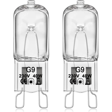 G9-ofen-glühbirne, Halogen, G9-ofen, 40 W, 230 V, 300 °c Toleranz, 2er-pack