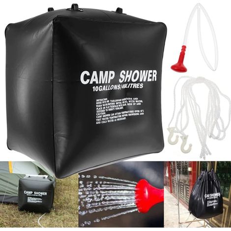 Camping-solarduschsack, 40 L, Solarheizung, Maxi-campingsack, Tragbare Dusche Mit Abnehmbarem Schlauch Und Duschkopf, Für Camping, Wandern Und Outdoor-aktivitäten