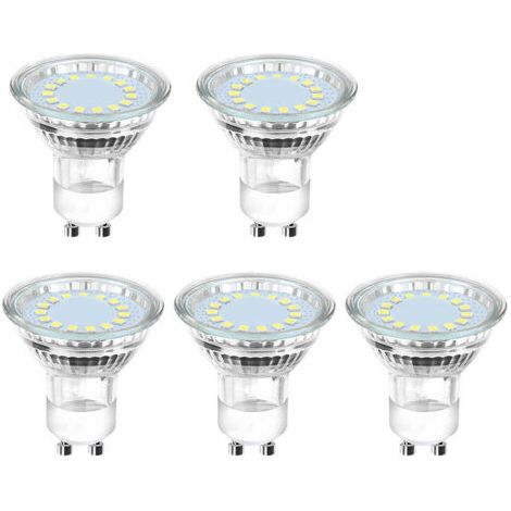 Gu10-led-lampe, 6500 K, 4 W, Entspricht 50 W Halogenlampe, 450 Lm, Led-spot-glühbirne Mit Gu10-sockel, Nicht Dimmbar, 230 V, 110° Breiter Lichtstrahl, 5er-pack