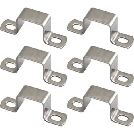 Gabrielle – 6er-pack Quadratische U-klemmen Aus Edelstahl 304 – 50 X 50 Mm – Rost- Und Korrosionsbeständigkeit – Zur Rohrsicherung